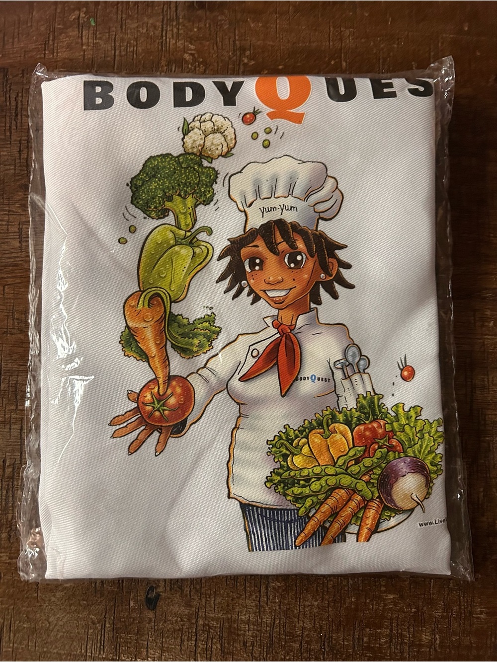 White Kids Apron with Chef Graphic